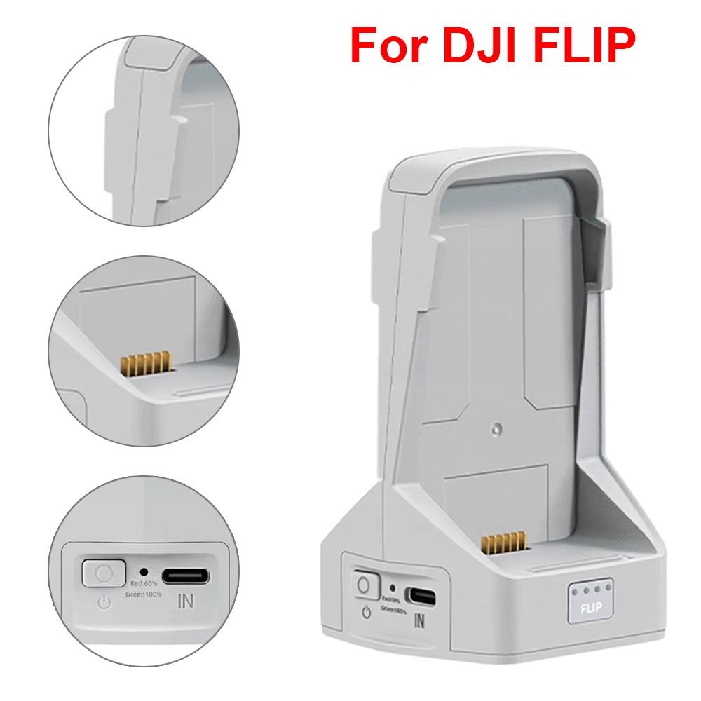 Drone Battery Adapter - DJI Flip用バッテリー充電器、双方向充電ハブ、縦型バトラーパワーバンク充電ステーションキット、DJI Flipドローンアクセサリー