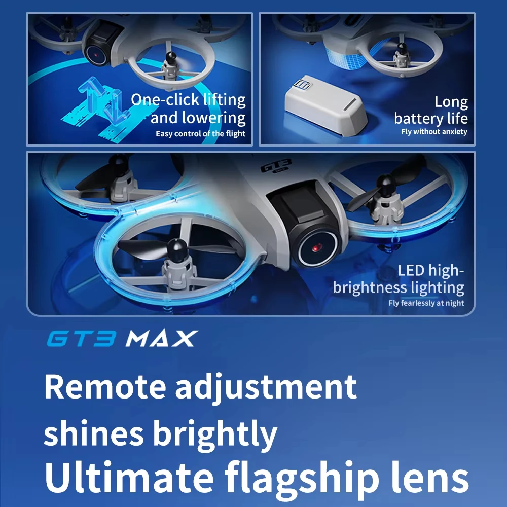 Drone Battery Adapter - GT3 Max 光学フローGPS搭載ドローン、8K超高画質デュアルレンズによる空撮、折りたたみ式障害物検知機能付きRCクアッドコプター、趣味用ギフト。