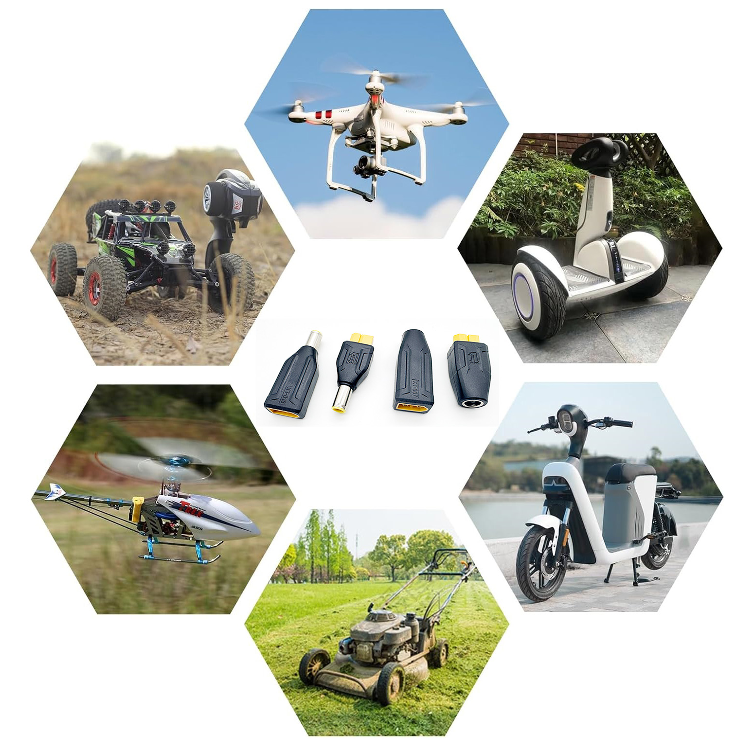 XT60 - DC 7.9mm x 0.9mm 7909 8 - Drone Battery Adapter のレビューと価格
